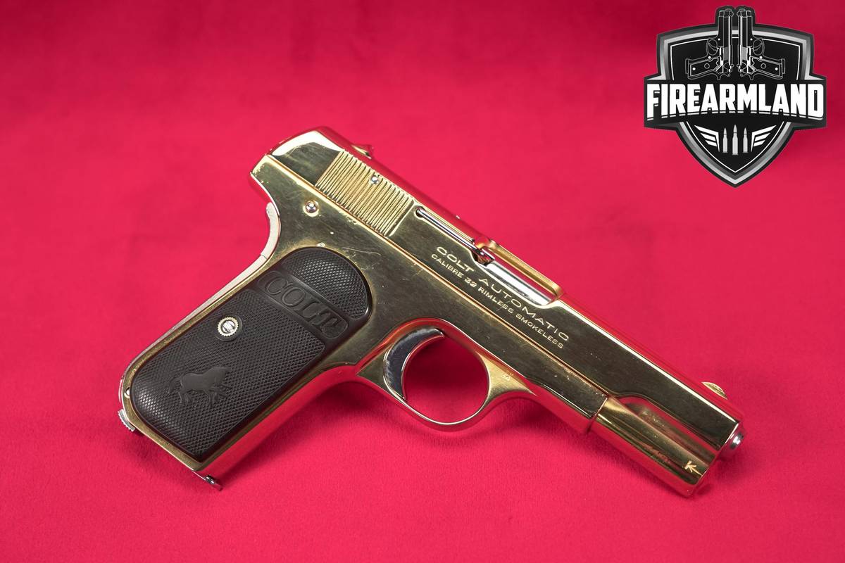 1924 Colt Model 1903 Pocket Hammerless Type III 32 ACP 3.75" Gold-Tone