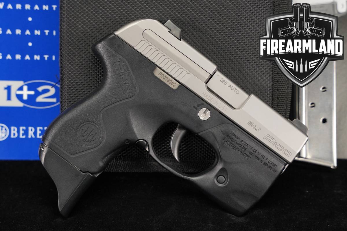 Beretta Pico Inox; LaserMax Light Grip Housing 380 ACP Stainless +2 MAGS