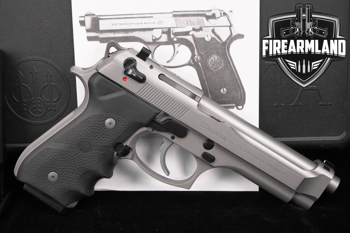 Beretta 92FS Brigadier Inox 9mm 4.9" 92-FS +2 MAGS & ORIG CASE