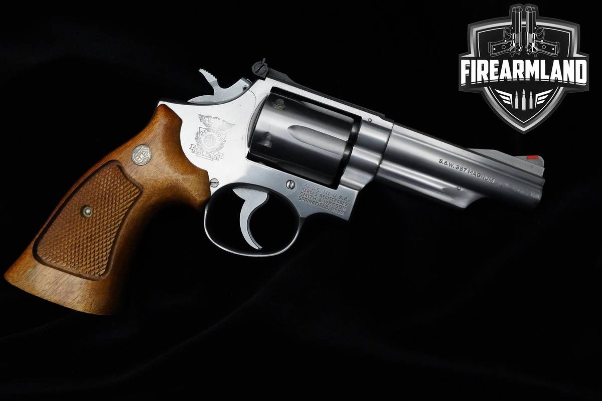 1975 Smith & Wesson (S&W) 66 357 Magnum 4" Stainless Indiana State Police