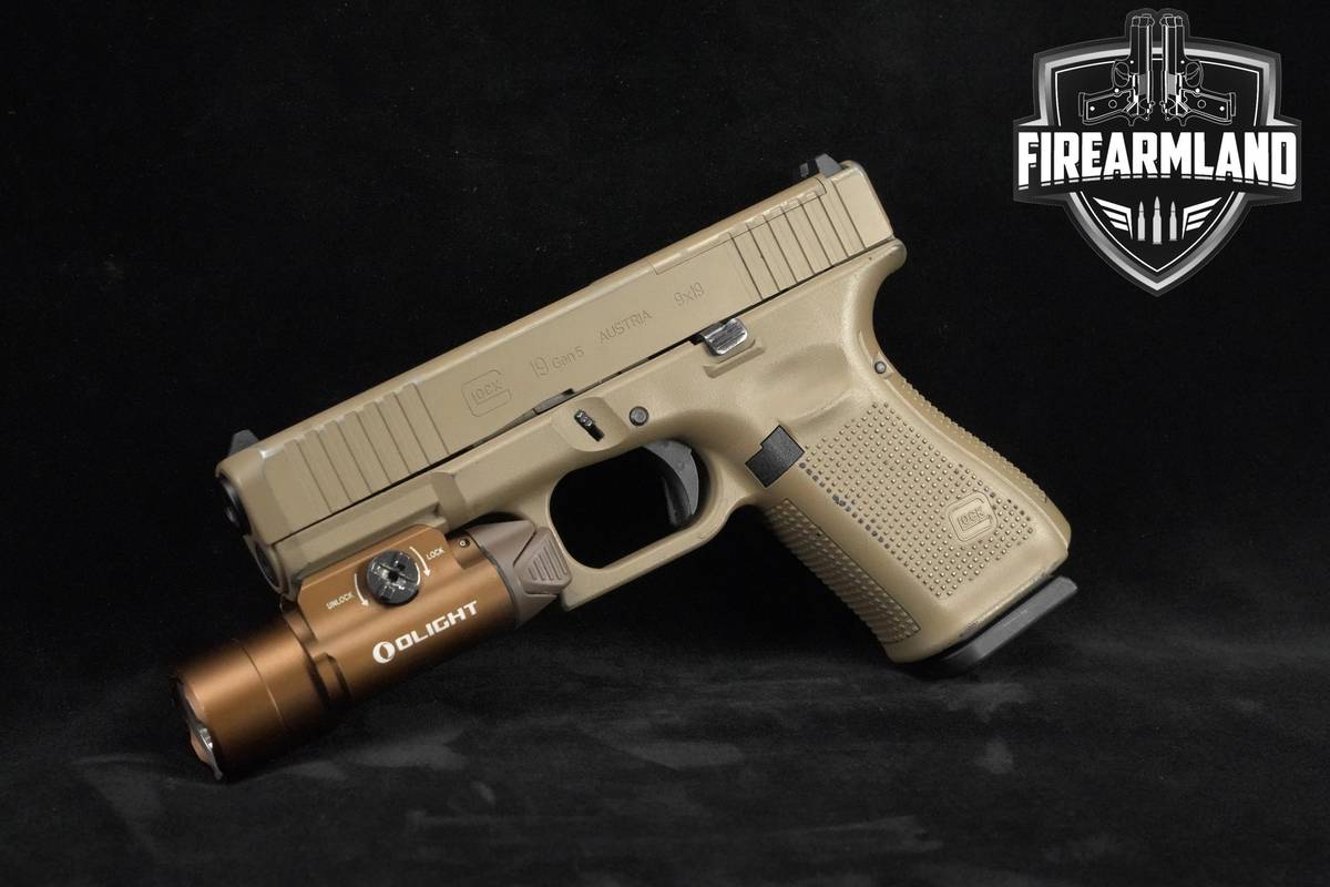 Glock 19 Gen5 MOS 9mm 4" FDE Glock G19 Gen 5 G-19 Gen-5 MOS +LIGHT & 2 MAGS
