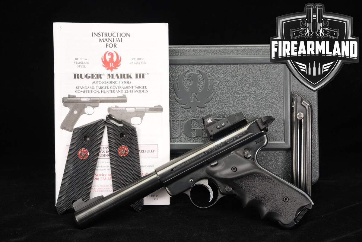Ruger Mark III Target 22LR 5.5" Blued MK 3 +2 MAGS, ORIG CASE, VORTEX OPTIC