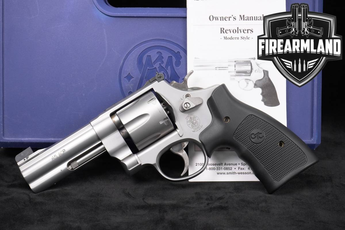 Smith & Wesson S&W Model 625-8 45 ACP 4" Stainless +LASER GRIPS & OG CASE