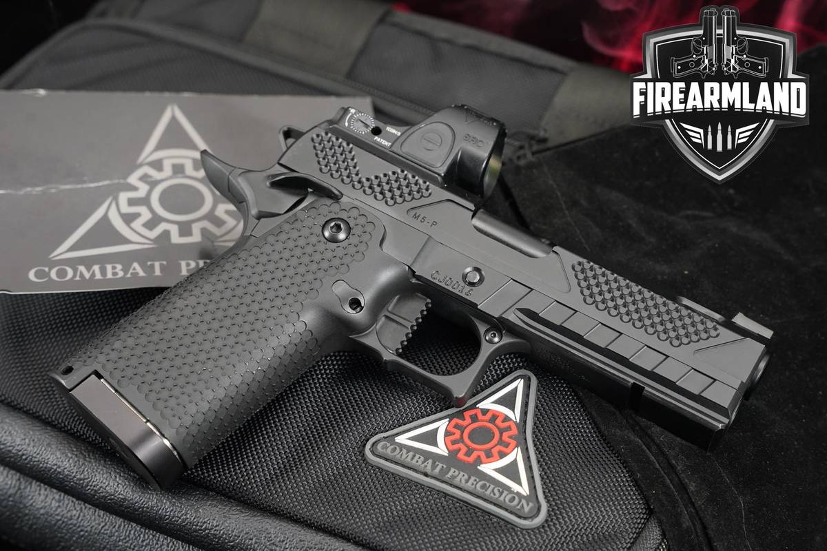 Combat Precision M5-P 9mm 1911 4.25" 2011 +ORIG CASE & TRIJICON SRO OPTIC