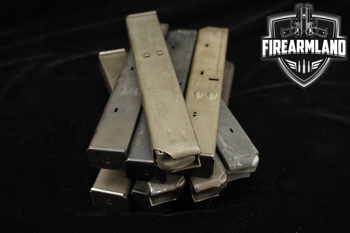 TEN (10) Israeli Military Industries (IMI) Uzi Magazines 32-Round 9mm Mags