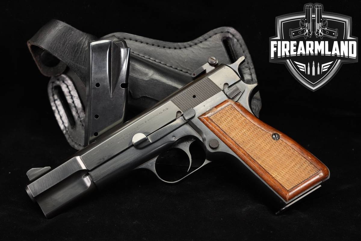 1974 Browning Hi-Power C-Series 9mm 4.62" Blued BHP P35 +2 MAGS & HOLSTER
