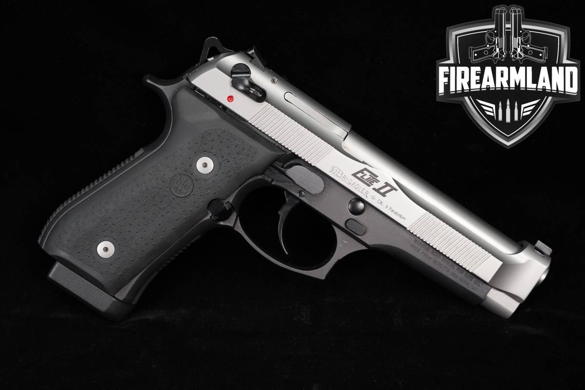 Beretta 92G Brigadier Elite II 9mm 4.7" Two-Tone Stainless & Black +2 MAGS