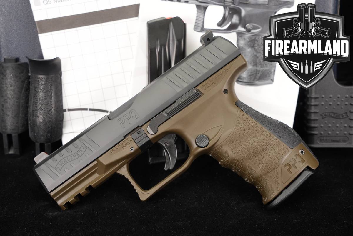 Walther PPQ M2 9mm 4" Two-Tone Black & OD Green +2 MAGS & ORIG CASE