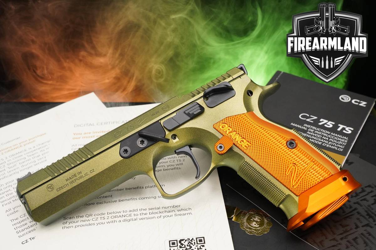 LIKE-NEW CZ TS 2 Orange 9mm TS2 Grenade Ported Cerakote +6 MAGS & OG CASE
