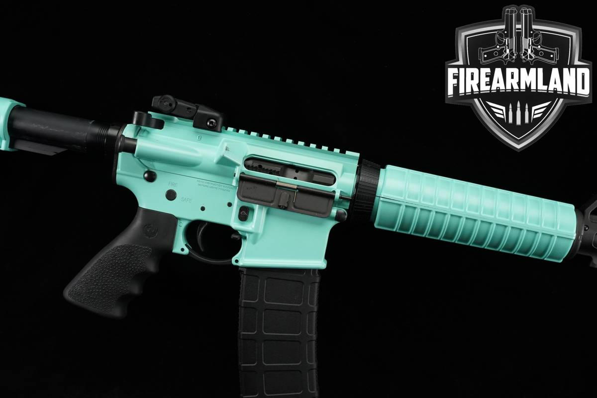 Ruger AR-556 5.56 NATO AR15 16" Turquoise +2 MAGS