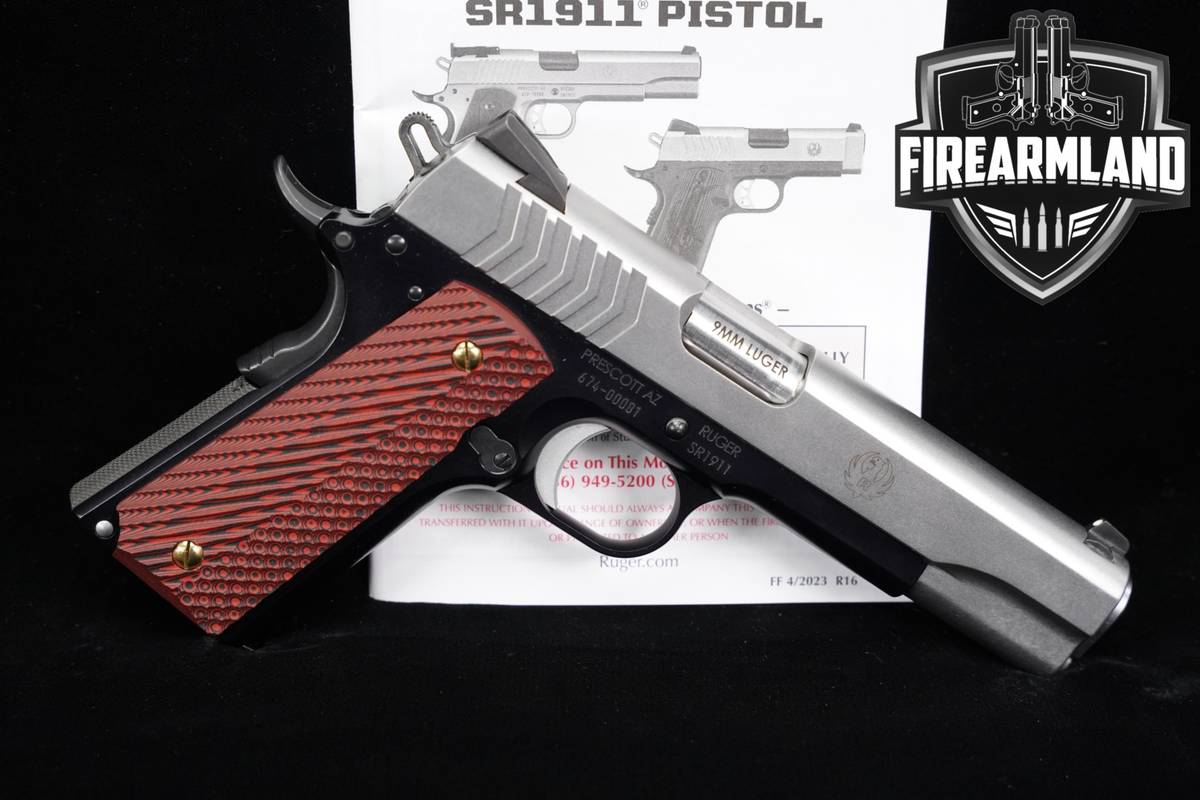 Ruger SR1911 Lightweight Government 9mm 1911 5" Two-Tone Stainless & Black