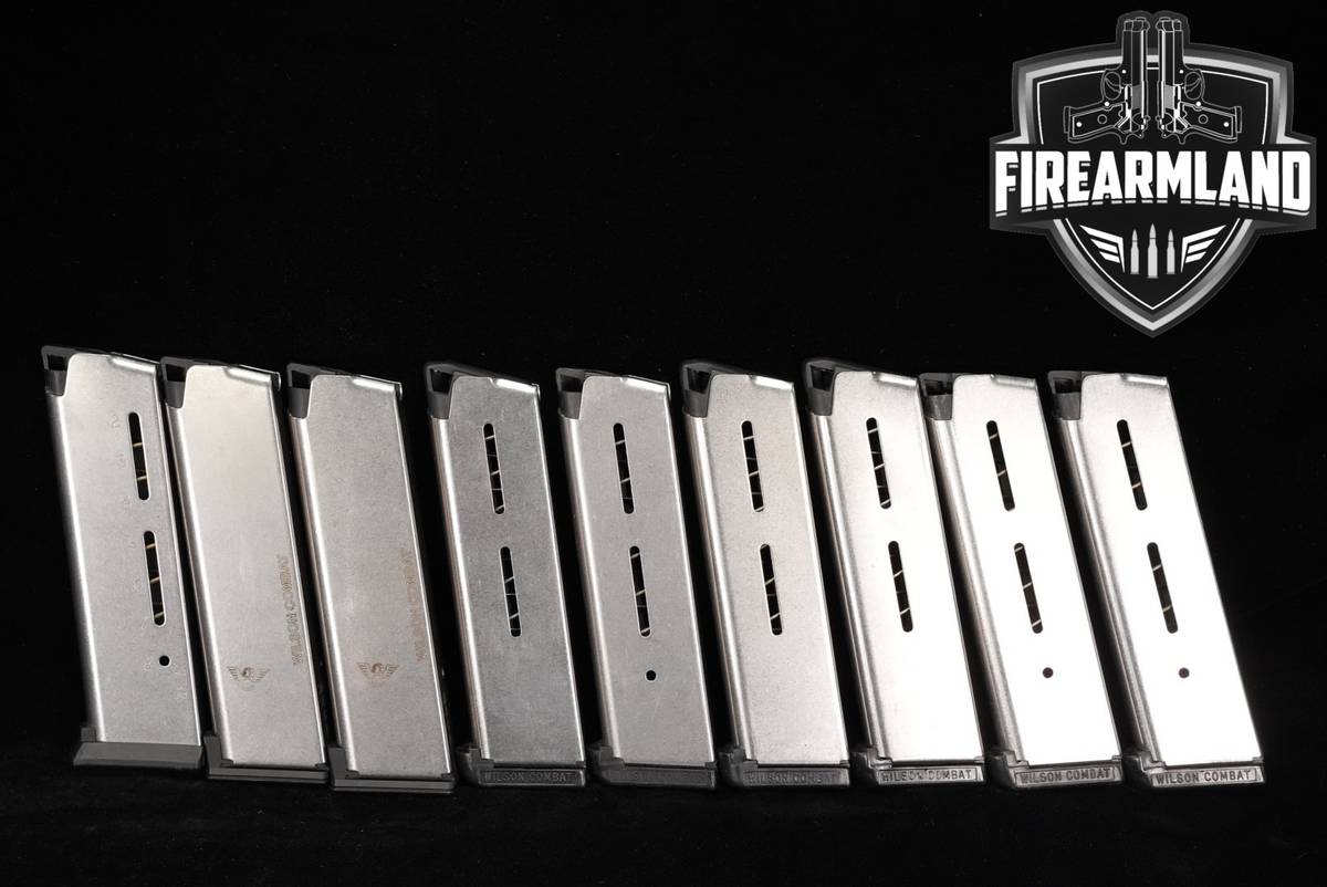 NINE (9) Wilson Combat (WC) 1911 8-Round Magazines .45 ACP Mags