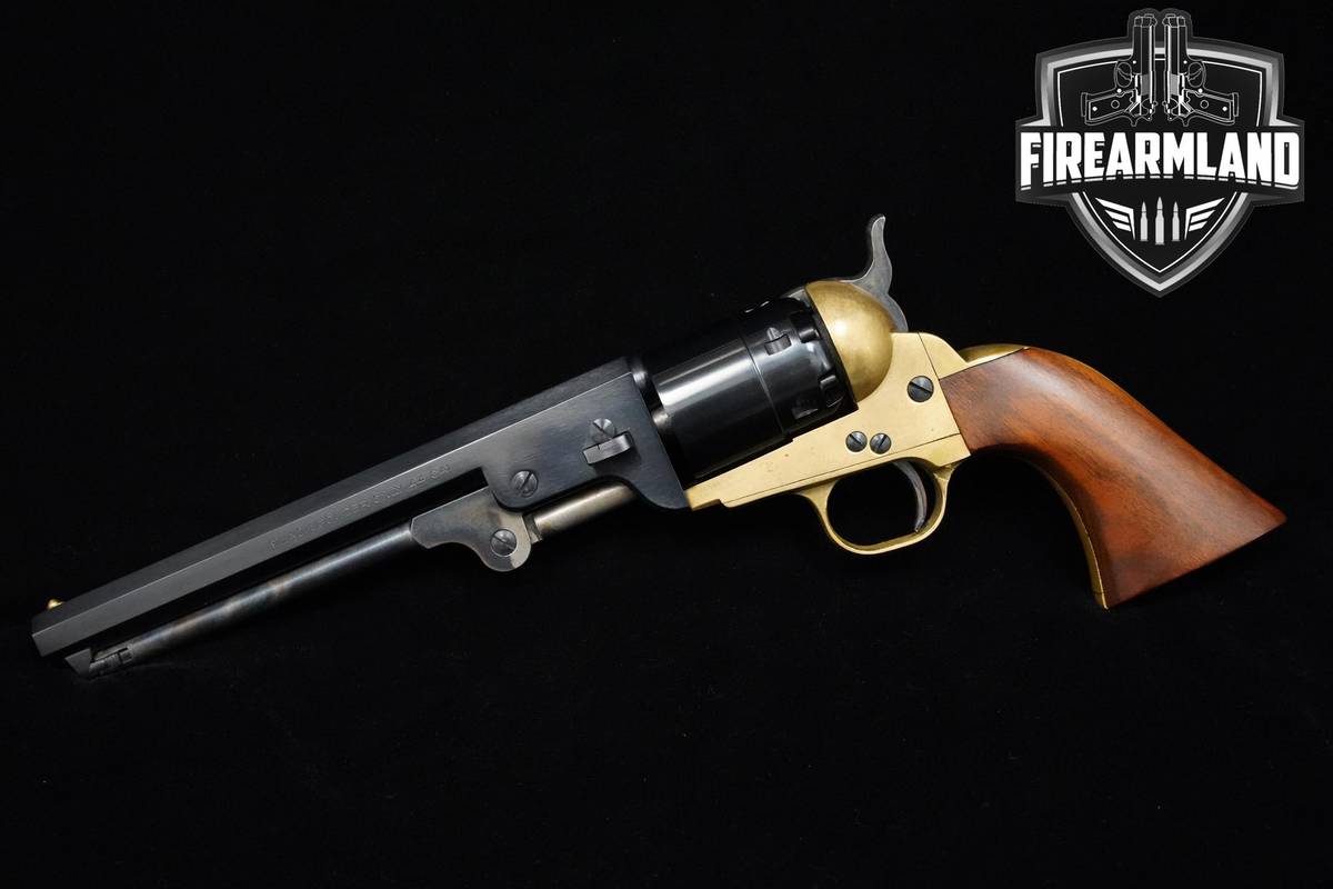 1995 F.lli Pietta Model 1851 Colt Navy 44 BPM 7.5" Pietta Blued/Case/Brass