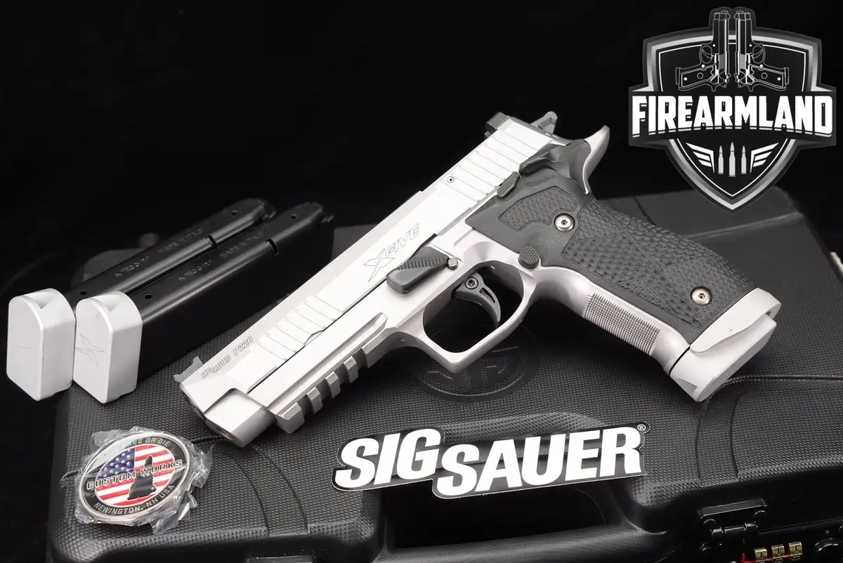 Sig Sauer P226 X-FIVE Custom Works Stainless 9mm OR P-226 +3 MAGS, CASE