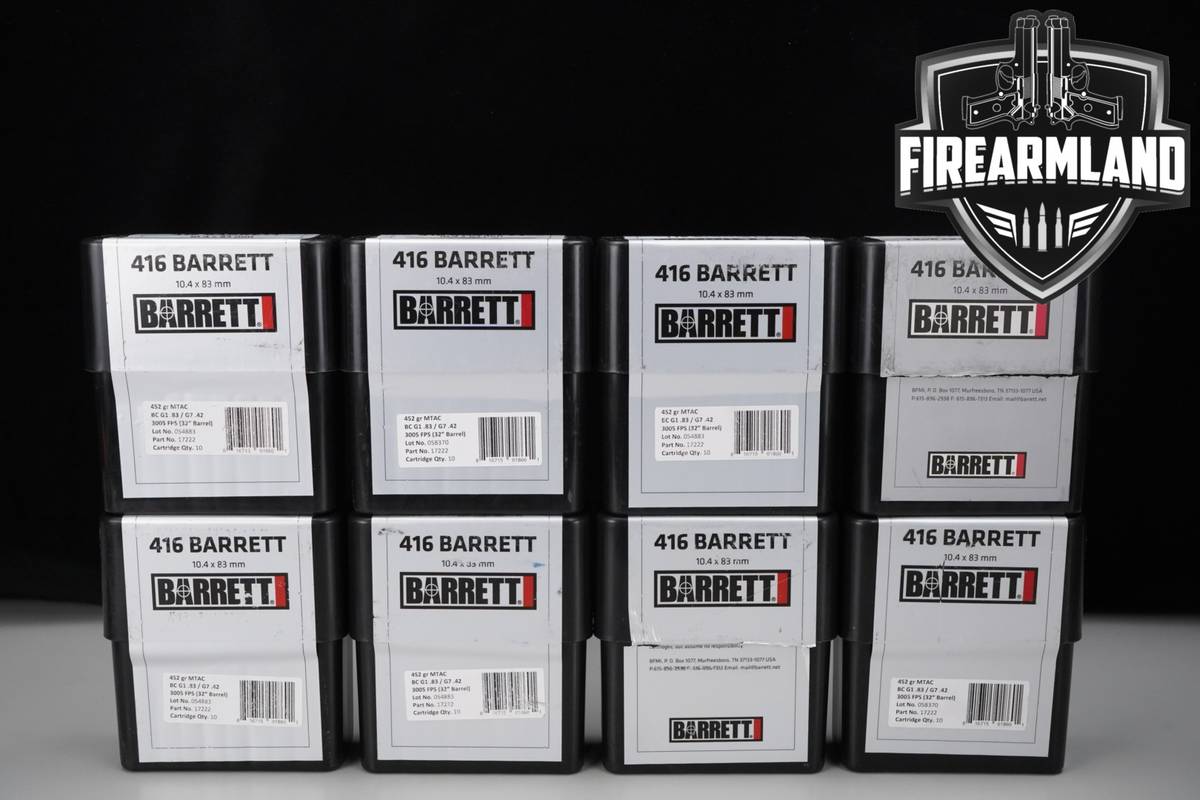 80 RDS!  .416 Barrett Ammo Ammunition