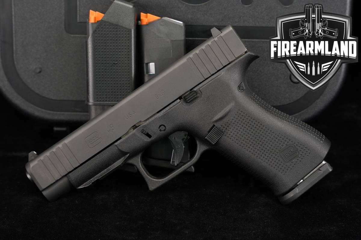 Glock 48 G48 Slimline 9mm 4.17" Two-Tone Silver & Black +3 MAGS & ORIG CASE