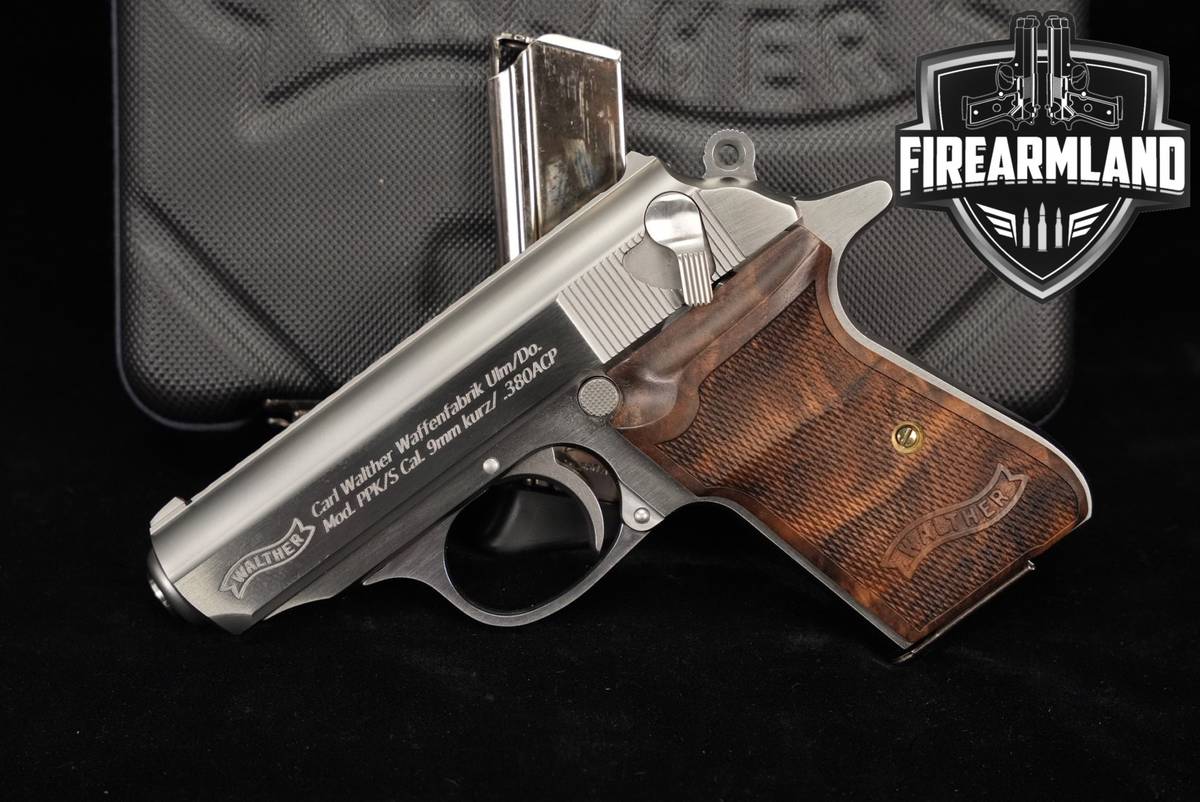 2019-2026 Walther PPK/S Stainless Walnut 380 ACP 3.3 +2 MAGS & ORIG CASE