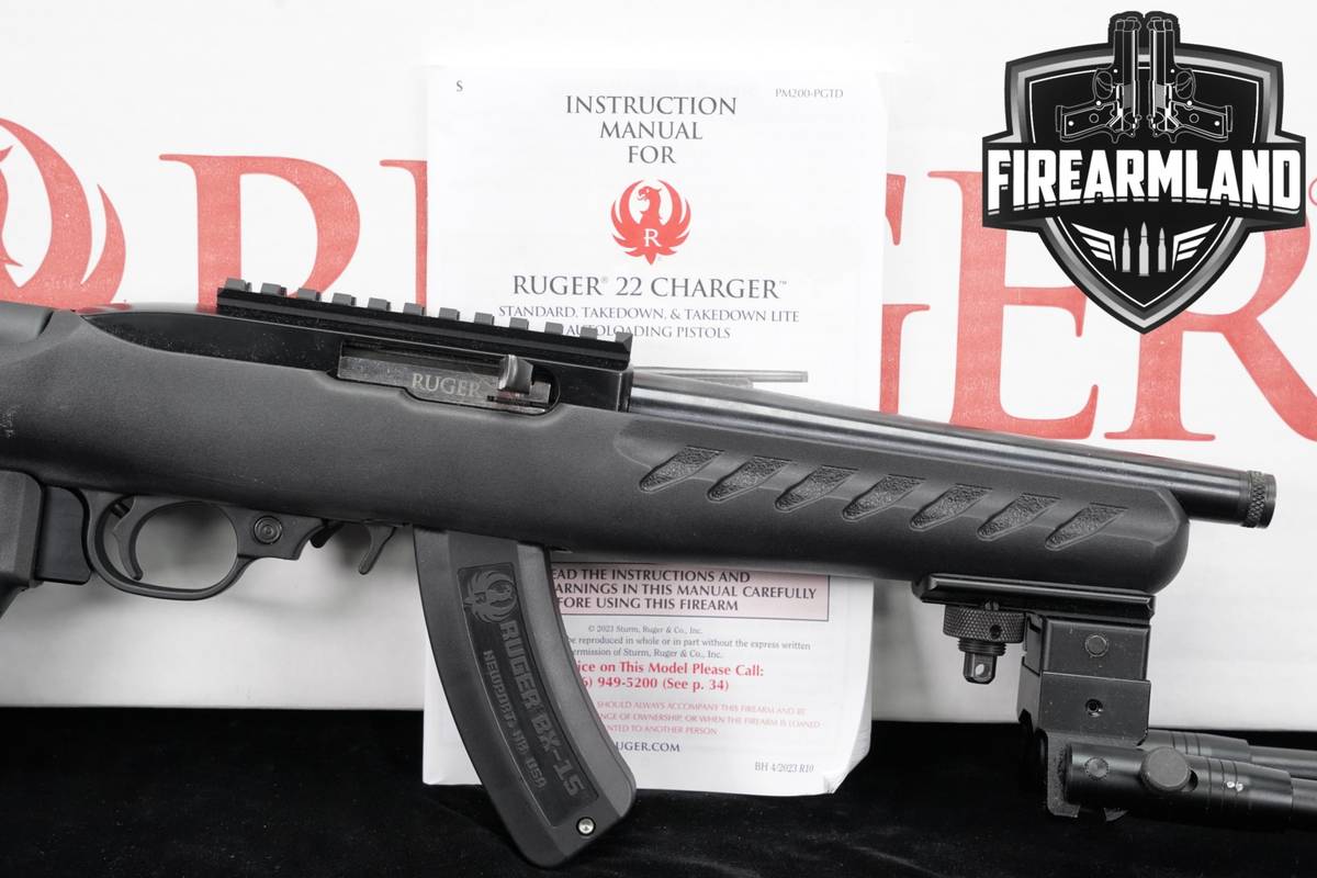 2025 Ruger 22 Charger 22LR 1022 +UTG BIPOD, SCOPE BASE, ORIG BOX