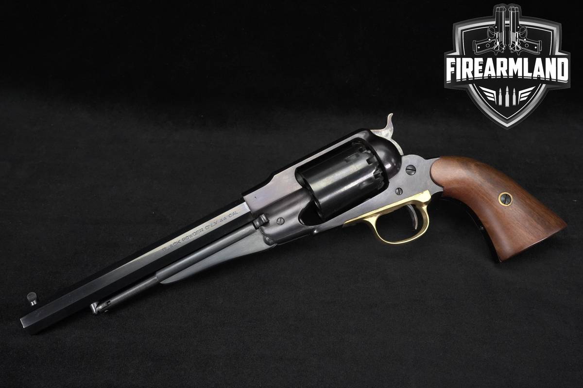 F.lli Pietta 1858 New Model Army 44 Cal 8" Blued Revolver +ORIG BOX