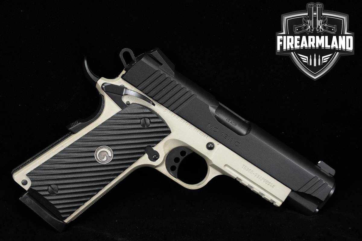 Girsan MC 1911 C 45 ACP 4.4" Two-Tone Black Rail-Gun +2 MAGS & ORIG CASE