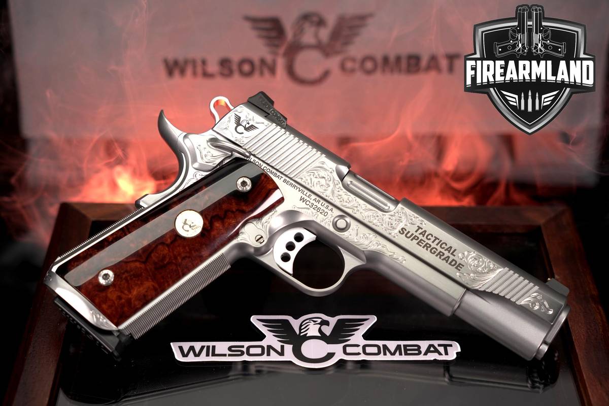 Wilson Combat WC Tactical Supergrade Full-Size 45 ACP 1911 5" Silver 6 MAGS