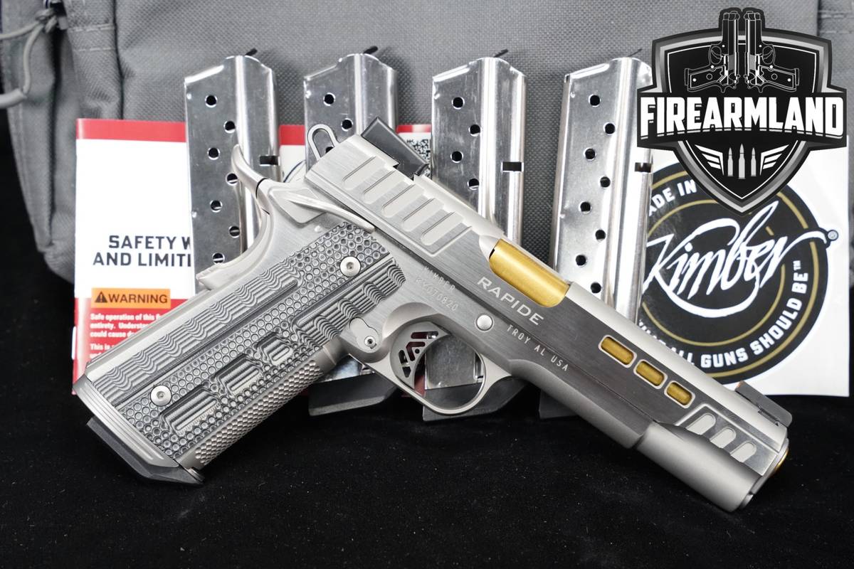 Kimber Rapide Dawn 9mm 1911 5 KimPro Silver Gold TiN +FIVE MAGS, ORIG BOX