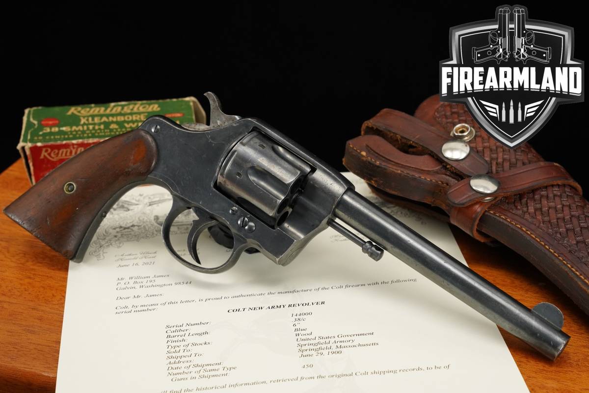 LOA! 1892 Colt New Army & Navy U.S Model 1896 38 Long 6" Blued R.A.C