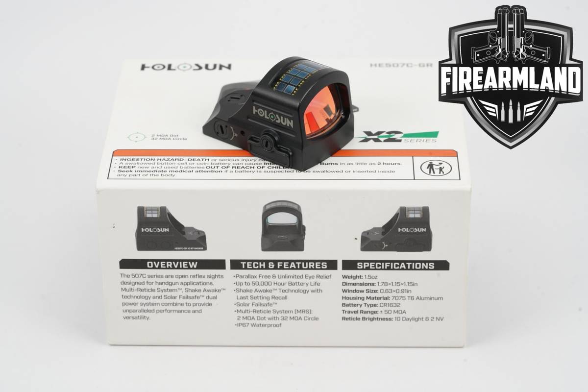 Holosun HE507C-GR Solar Green 2 MOA Dot & 32 Circle Red Sight HE 507C +BOX