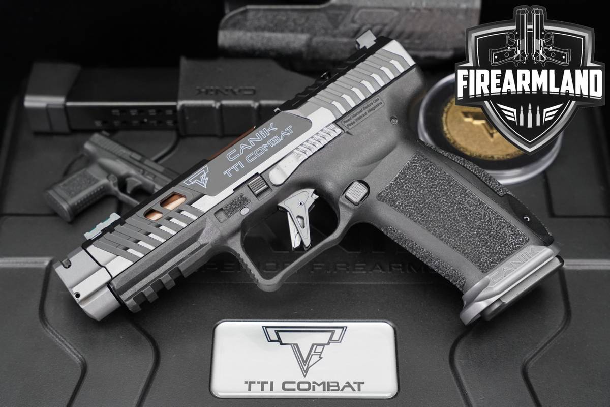 Canik TTI Combat 9mm RMR/RMSc Optic Ready Black & Gray 2MAGS, CASE, HOLSTER