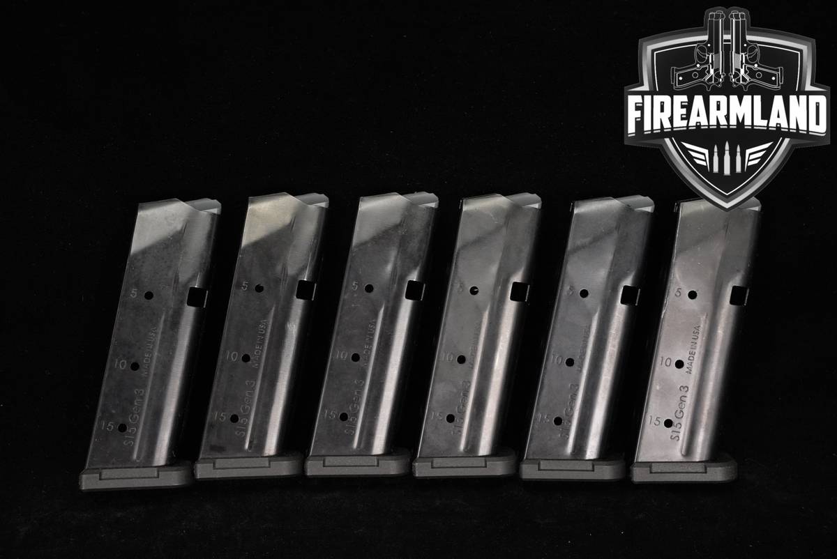 SIX (6) Shield Arms S15 Magazines For Glock 43X/48 15-Round 9mm Luger Mags