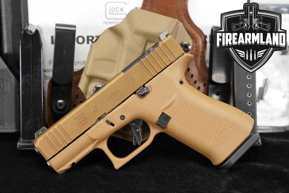 Glock 43X MOS G43X 43-X 9mm 3.41 FDE +3 MAGS, ORIG CASE & HOLSTER