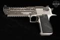 Magnum Research Desert Eagle Mark XIX Stainless, Integral Muzzle Brake, Custom Engraved .50 AE Brushed Stainless in Excellent Condition Image 3