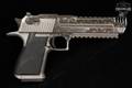 Magnum Research Desert Eagle Mark XIX Stainless, Integral Muzzle Brake, Custom Engraved .50 AE Brushed Stainless in Excellent Condition Image 4