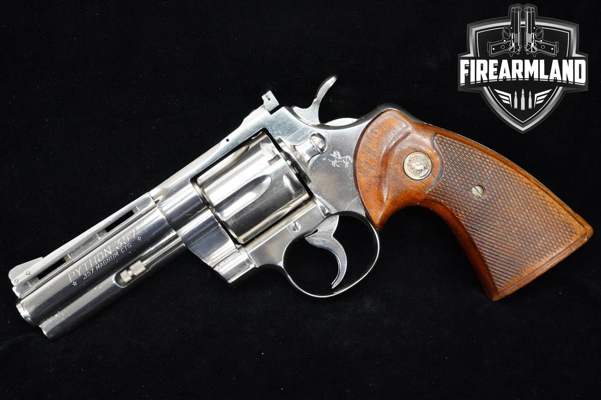 1966 Colt Python 357 Magnum 4" Nickel Colt-Python DA/SA DUTY