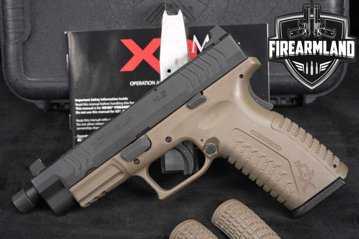 Springfield Armory XDm 4.5 THREADED 45 ACP XDM45 FDE +2 MAGS & ORIG CASE