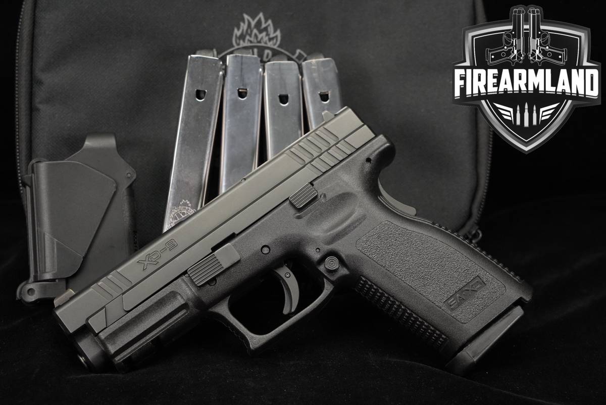 Springfield Armory XD-9 Service Model 9mm 4" XD9 +5 MAGS, CASE