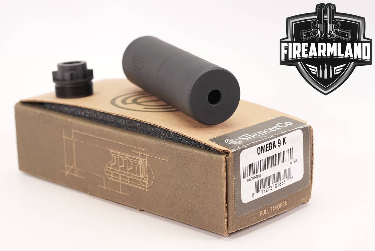 SilencerCo Omega 9 K 9mm Luger 4.5" Suppressor Omega9K Silencer +ORIG BOX