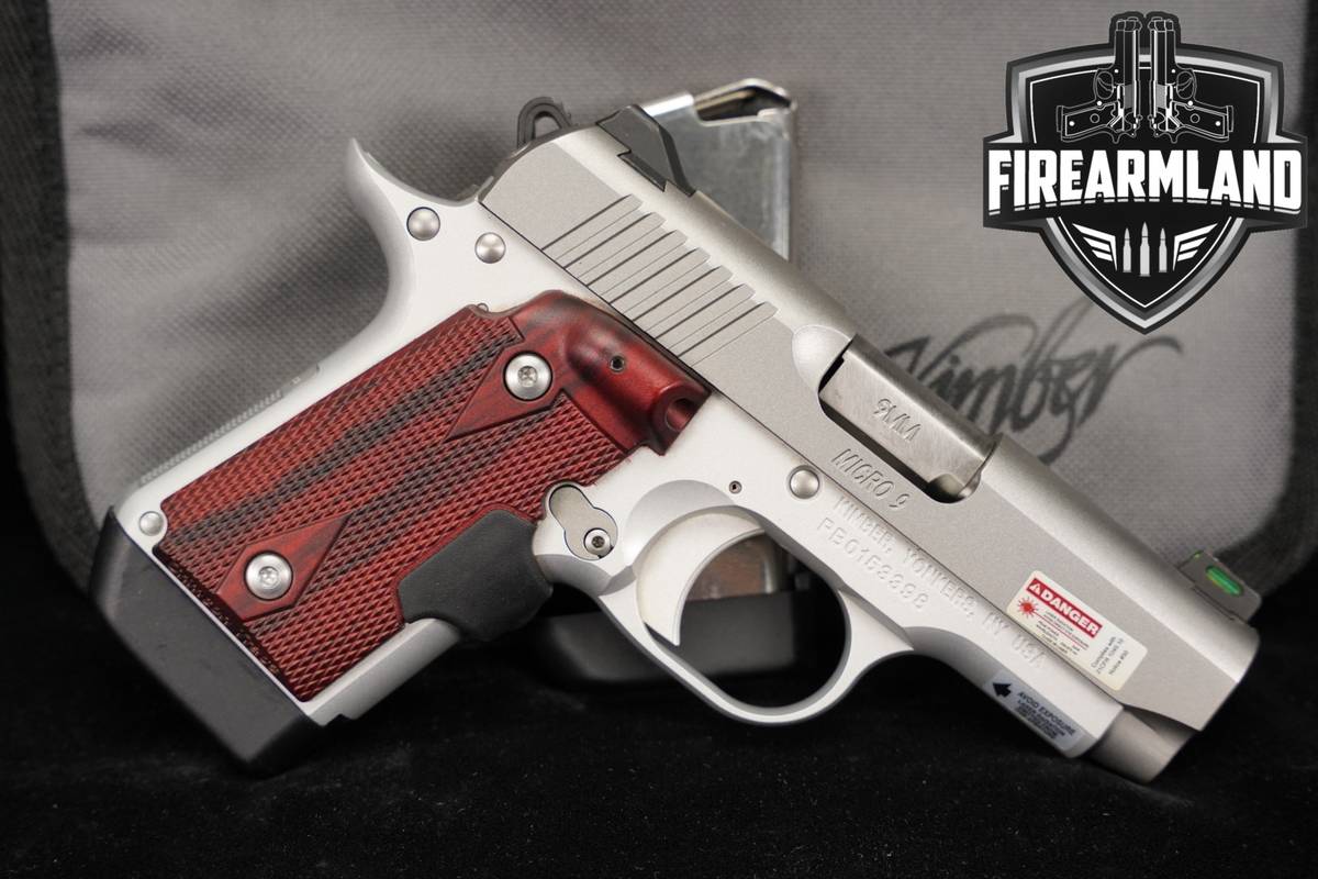 Kimber Micro 9 Stainless Rosewood LG 9mm 3.15 Micro9 +2 MAGS & ORIG CASE