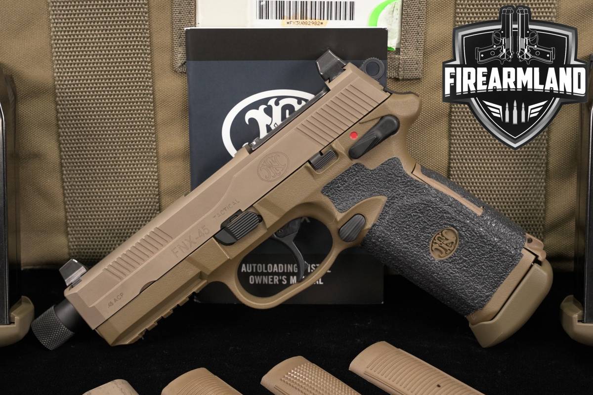 FN FNX-45 Tactical 45ACP Optics-Ready 5.3" FDE FNX45 +3 MAGS & ORIG CASE