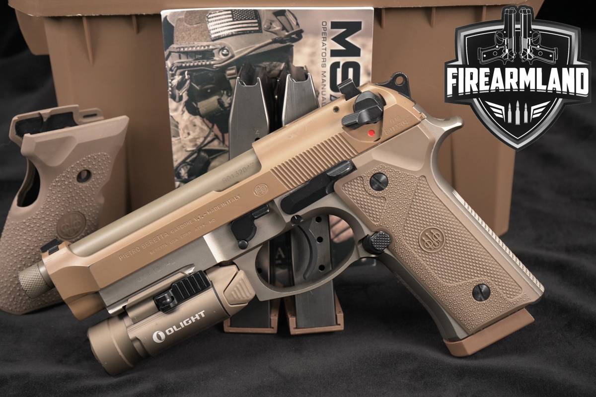 P Beretta M9A3 9mm P 5.1" FDE M9 A3 THREADED +3 MAGS, ORIG CASE, LIGHT