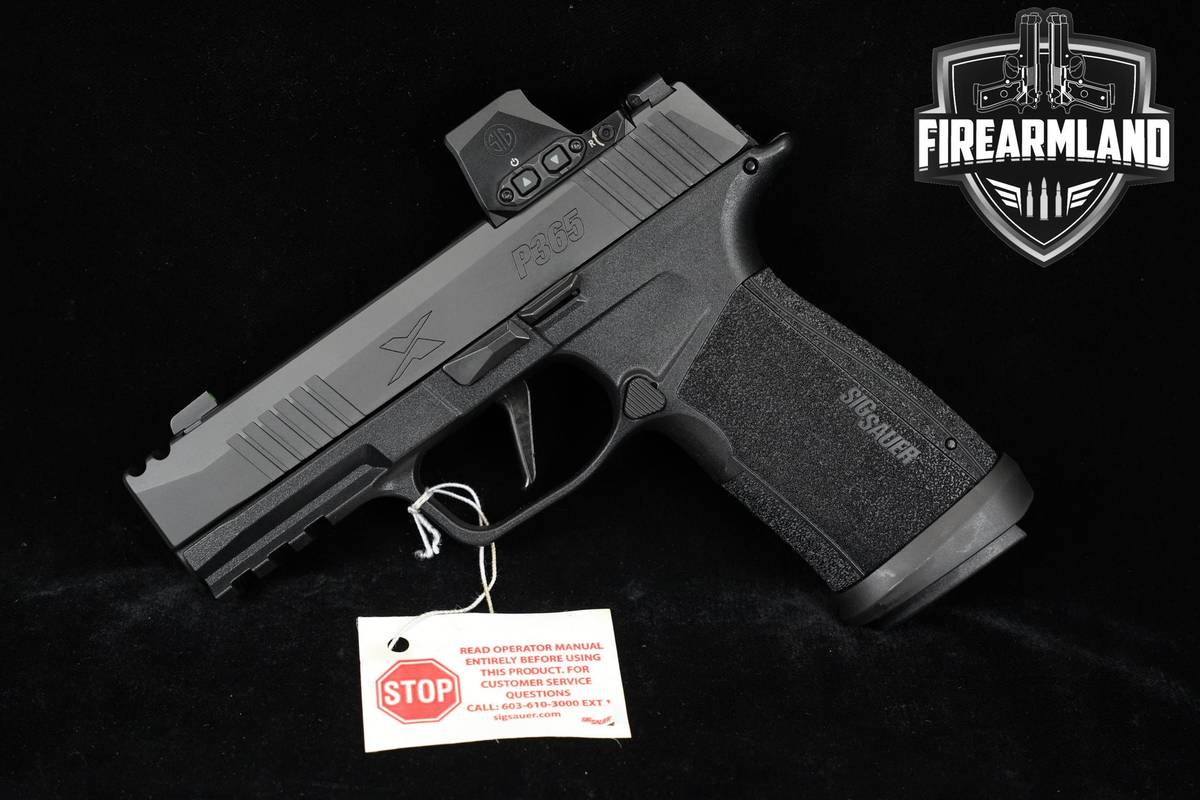 LIKE-NEW Sig Sauer P365 XMacro COMP 9mm P-365 +3 MAGS, ORIG CASE & ROMEO-X