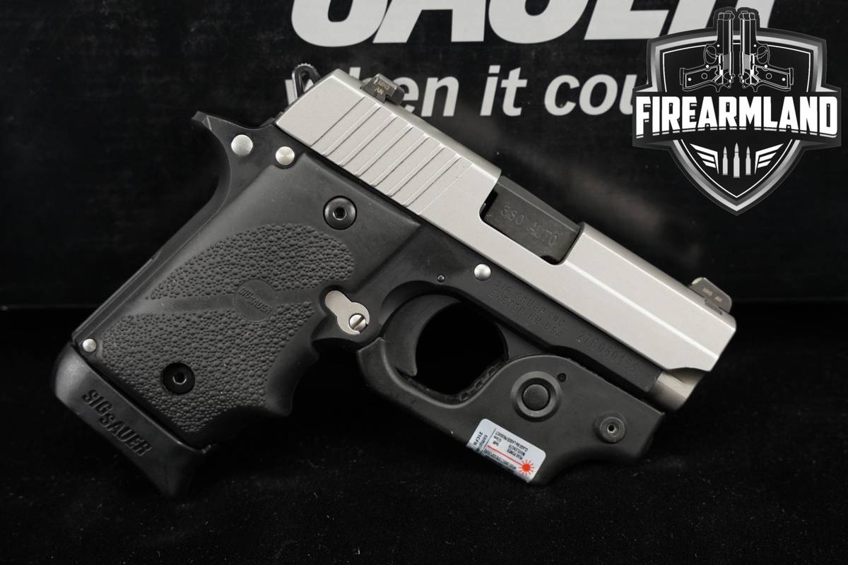 Sig Sauer P238 380 ACP 2.7" Two-Tone Stainless P-238 +ORIG CASE, LASER