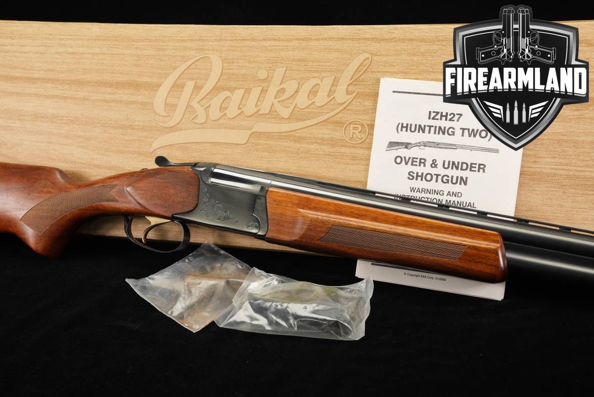 Baikal IZH-27 EM-1C 12-Gauge 28" Blued & Hardwood IZH27 EM1C O/U +ORIG BOX