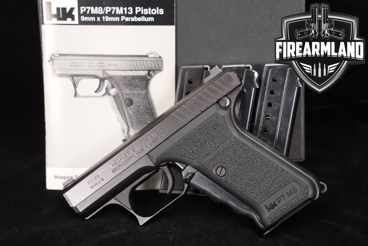 COLLECTOR 1989 Heckler & Koch P7M8 9mm H&K P7 M8 +4 MAGS & ORIG CASE