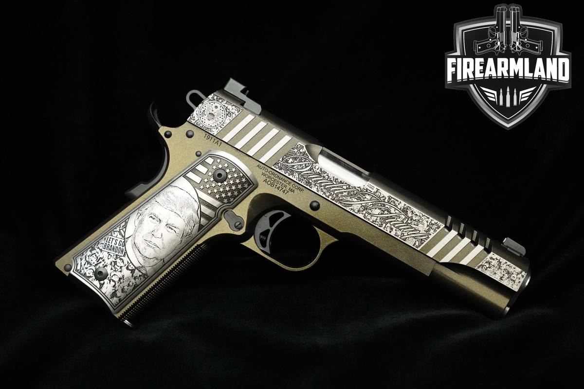 Auto Ordnance 1911 Rally Cry 45 ACP 5" Two-Tone 1911 MATCH 1911-A1 ENGRAVED