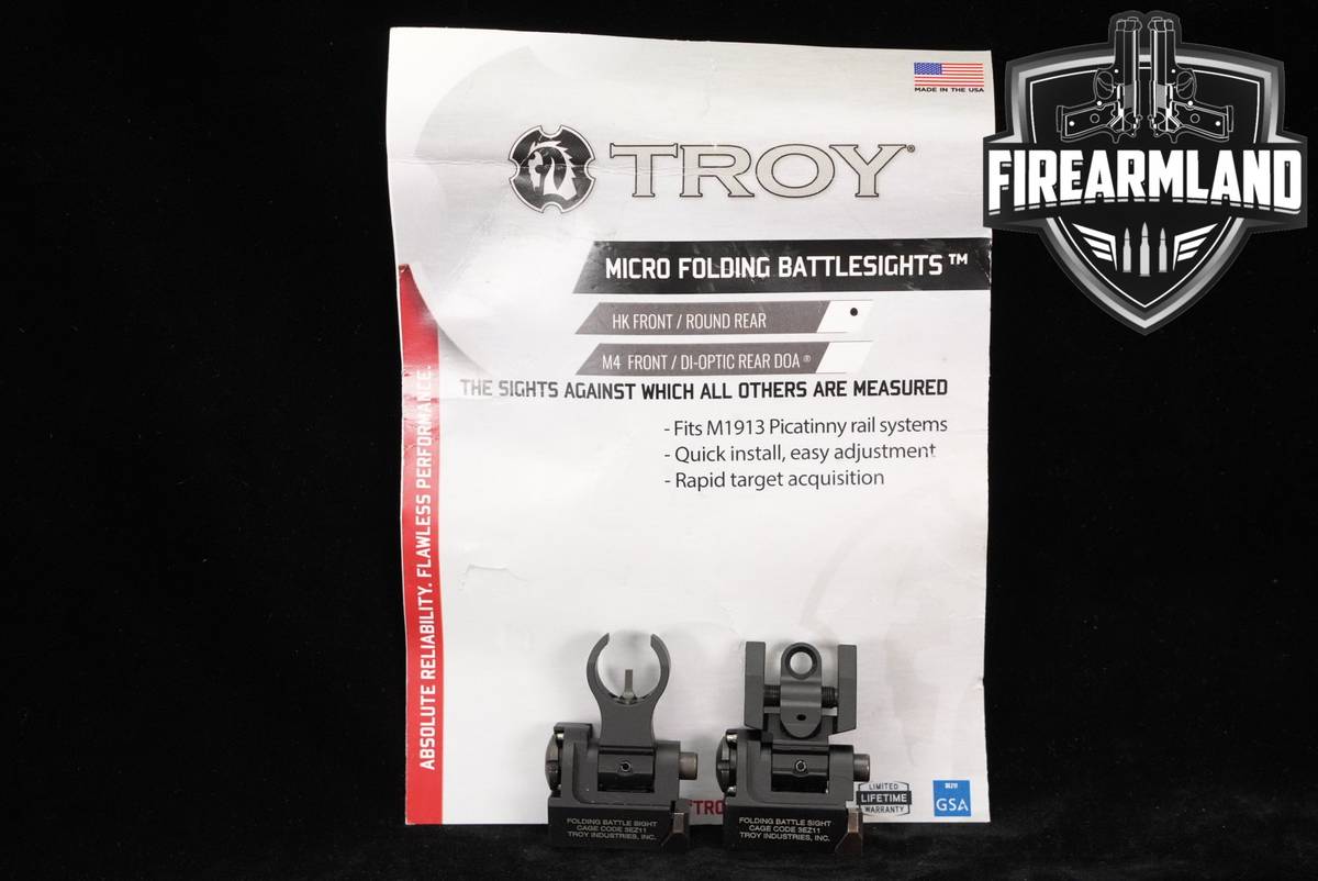 Troy Industries Front & Rear Folding Battle Sights Gun BUIS BattleSights