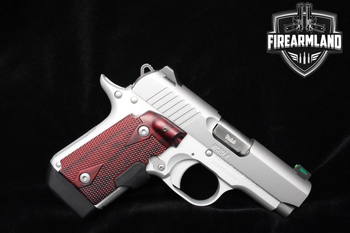 Kimber Micro 9 Stainless Rosewood LG 9mm 3.15" Stainless Steel Kimber-Micro
