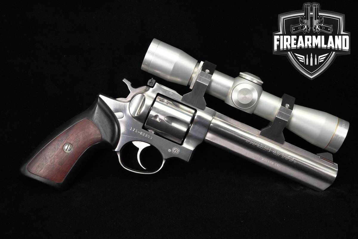 VINTAGE 1988 Ruger GP100 357-Magnum 6" Stainless Revolver +LEUPOLD SCOPE