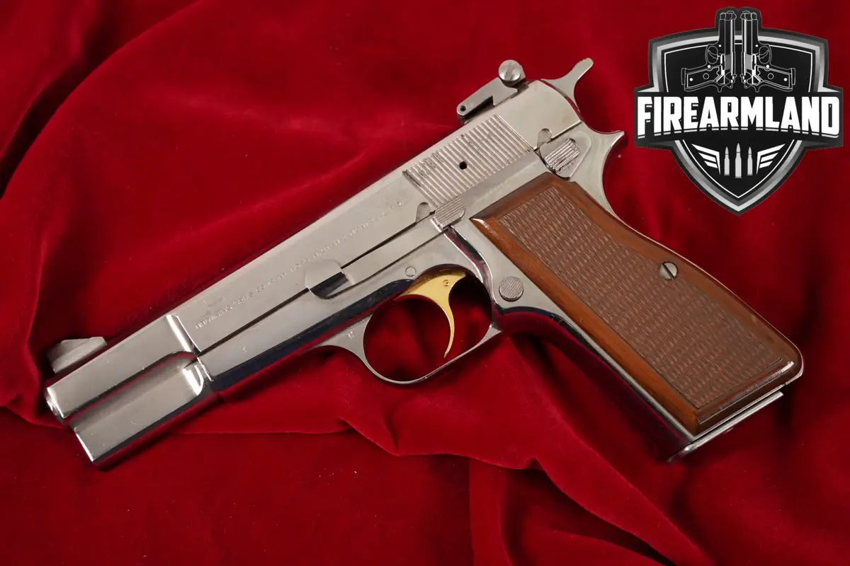 1980 Browning Hi-Power 9mm 4.65" Bright Nickel BHP HiPower Gold Trigger