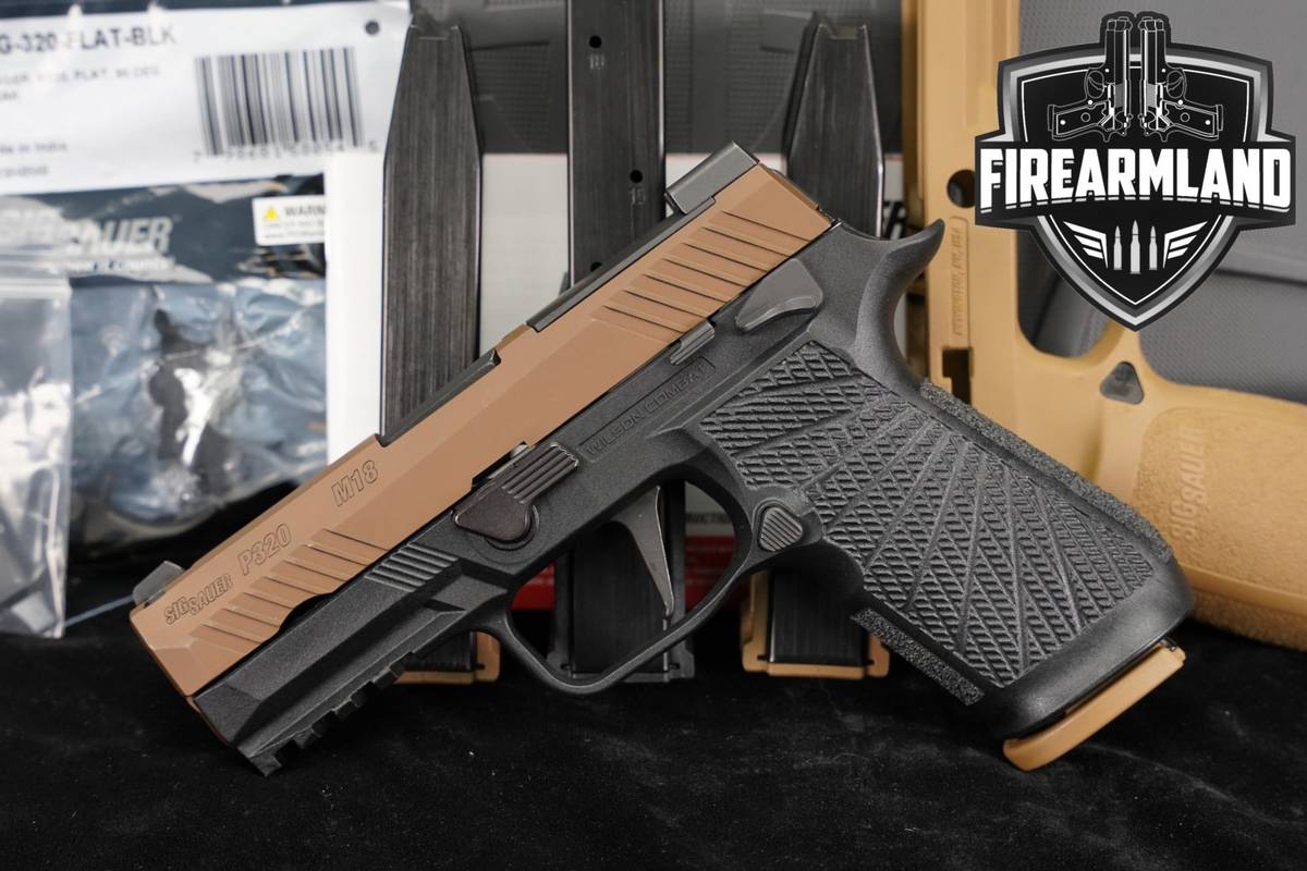 Sig Sauer P320 M18 9mm OR 3.9 Two-Tone Coyote Tan P 320 +4 MAGS & ORIG CASE